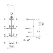 WAGO - Feldbus, Dez. Peripherie - Digitales Ein-/Ausgangs-Modul 8-Kanal-Digitaleingang 750-431/040-000 DC 24 V,0,2 ms