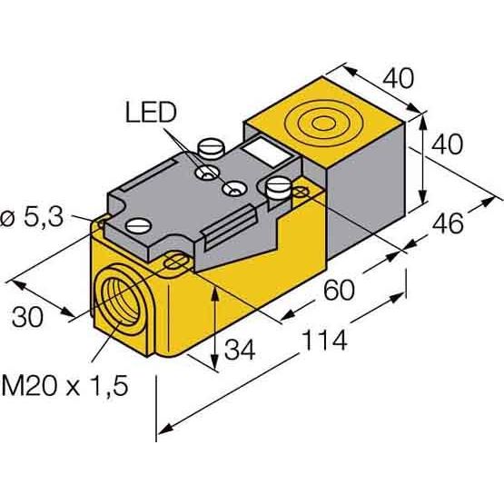 Turck - Induktiver Näherungsschalter Sensor Bi20-CP40-VP4X2 induktiv