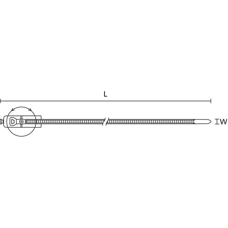 HellermannTyton - Kabelbinder Befestigungsbinder 156-00136(500) schwarz − 500 Stück