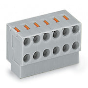 WAGO - Leiterplattenklemme 2-Leiter-Federleiste 252-153 PUSH WIRE,grau − 100 Stück