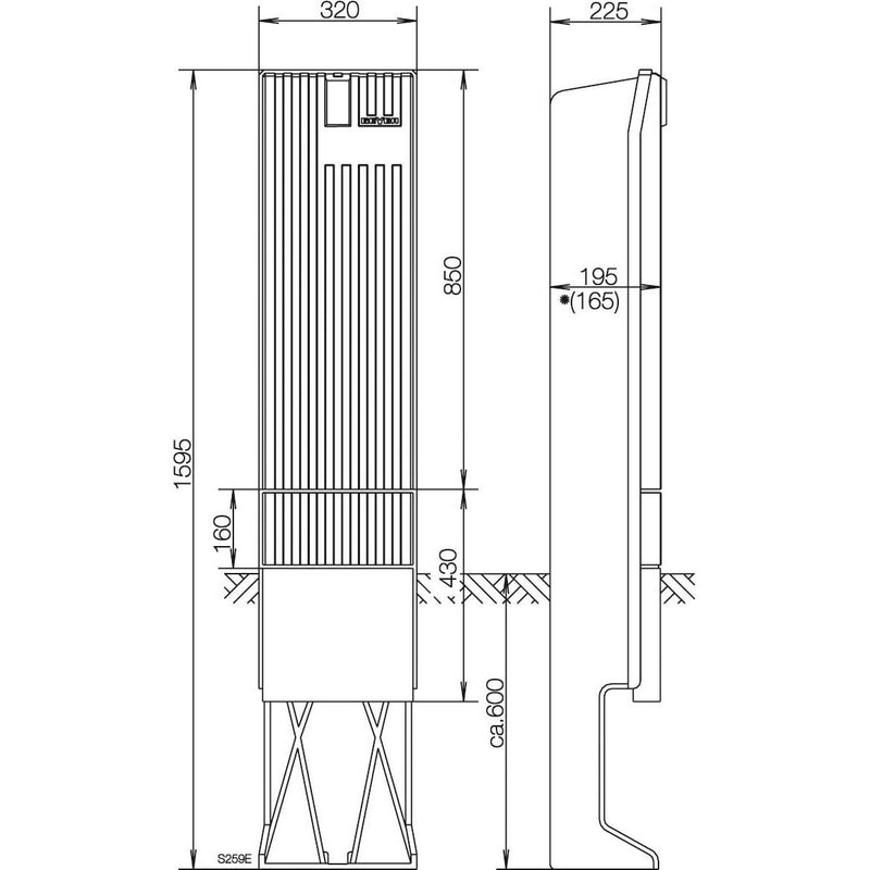 ABN - Leergehäuse Säule BH6 f.4xNH00/4xNH00 SK162H E-Cu 30x5mm, o.Zyl
