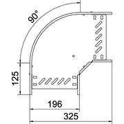 OBO Bettermann - Bogen für Kabelrinne Bogen 90 Grad RB 90 620 A2 60x200, rostfrei