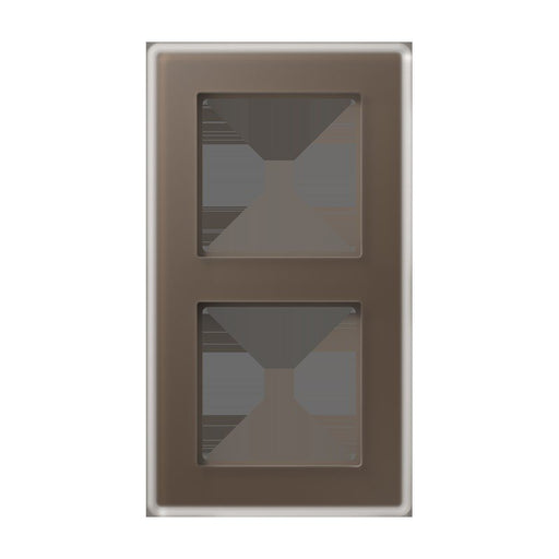 Jung - Abdeckrahmen Glasrahmen 2fach AV 582 GLM MO mokka (Glas) − 1 Stück by Jung
