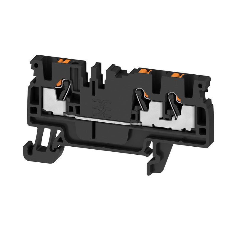 Weidmüller - Durchgangs-Reihenklemme Klemme A3C 2.5 BK PUSH IN, 2.5 mm² − 100 Stück