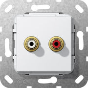 Gira - Einsatz/Abdeckung für Kommunikationstechnik Cinch Audio Gender Changer 563103 UP Tragring rws
