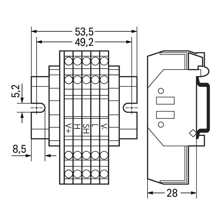 WAGO GmbH & Co. KG - Bussystem-Anschluss-/Abzweigklemme Abzweigeinheit 810-901/000-001
