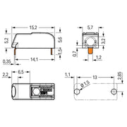 WAGO - Ein- und mehrpolige Klemmenleiste THR-Leiterplattenklemme 2061-1641/998-404 Drücker,1,5 mm²,weiß − 5760 Stück
