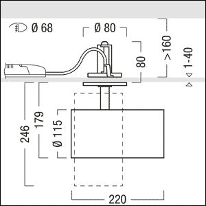 Zumtobel Group - Downlight/Strahler/Flutlicht LED-Halbeinbaustrahler V2-SR L 41 #60716708 830, ws