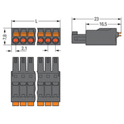 WAGO - Ein- und mehrpolige Klemmenleiste 1-Leiter-Federleiste 714-112 Drücker1,5mm²,sw − 100 Stück
