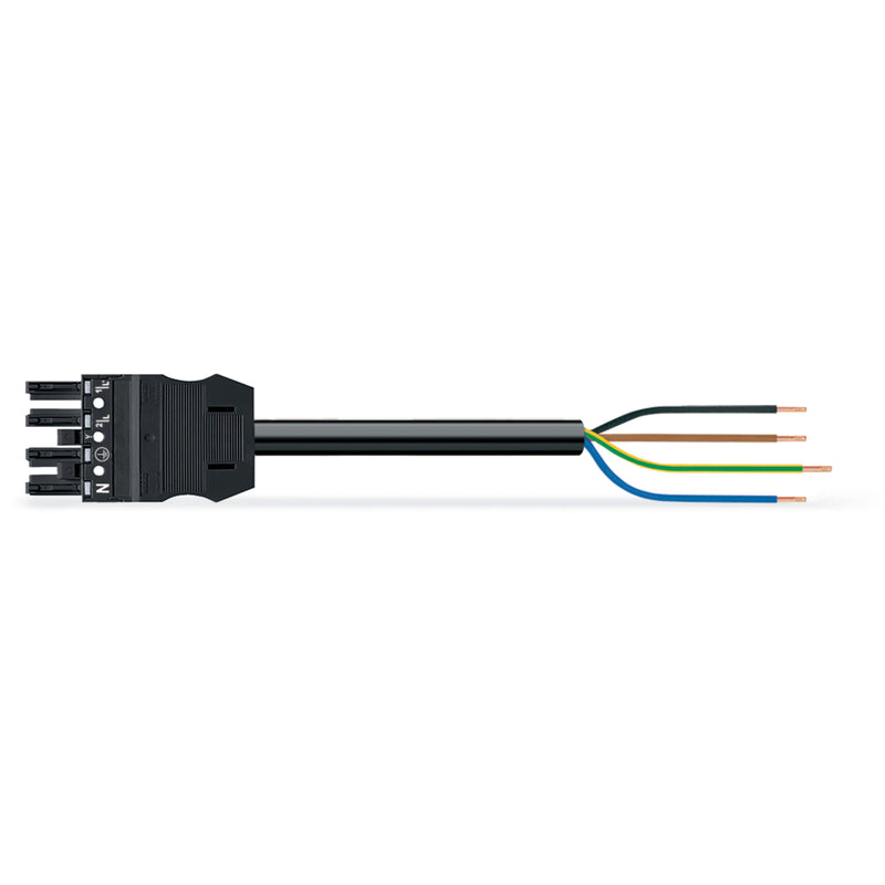 WAGO - Konfektionierte Leitung für steckbare Gebäudeinstallation Anschlussleitung 771-9994/106-301 4x1,5mmq schwarz