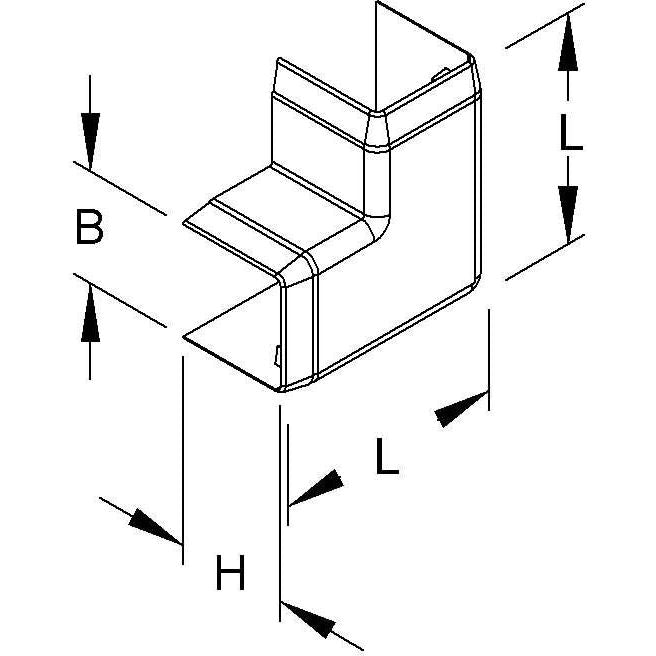 HKL - Flachwinkel für Leitungführungskanal Flachwinkel cws FW2050.6 Kanal-System HKL − 10 Stück
