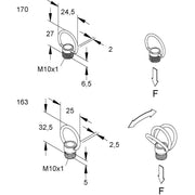 HKL - Scheibennippel für Leuchten Ringnippel 170 2mm dick − 100 Stück