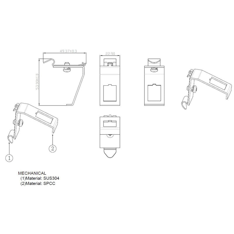 EFB-Elektronik - Tragschienenadapter Keystone Modulhalter ET-25184.V2 für Hutschiene