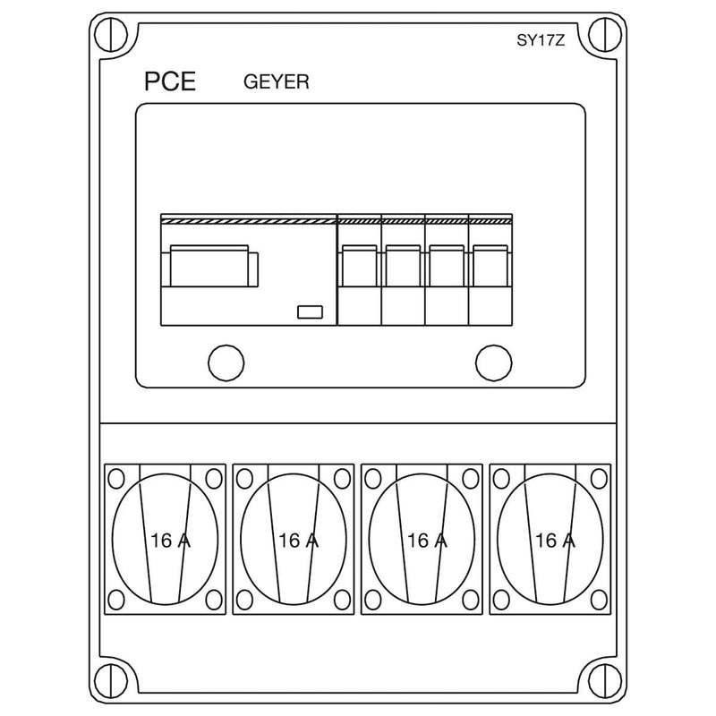 ABN - Explosionsgeschützte CEE-Steckdose (IEC 60309) Steckdosenkombi SY17Z 4xSchutzk