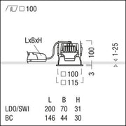 Zumtobel Group - Downlight/Strahler/Flutlicht LED-Deckeneinbauleuchte PANOS EVO #62907039 Q100L 830 LDO AL WH