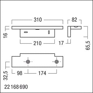 Zumtobel Group - Mechanisches Zubehör/Ersatzteile für Leuchten Anbauwinkel COMSIGN  #22171512
