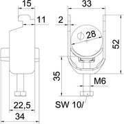 OBO Bettermann - Bügelschelle BS-N1-K-28 A2 22-28mm − 50 Stück