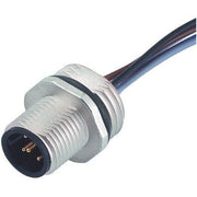 Murrelektronik - Rundsteckverbinder, Einbau (ohne Leitung) M12 Flanschstecker A-cod. 7000-13501-9710020 PP-Litze 4x0,34 0,2m