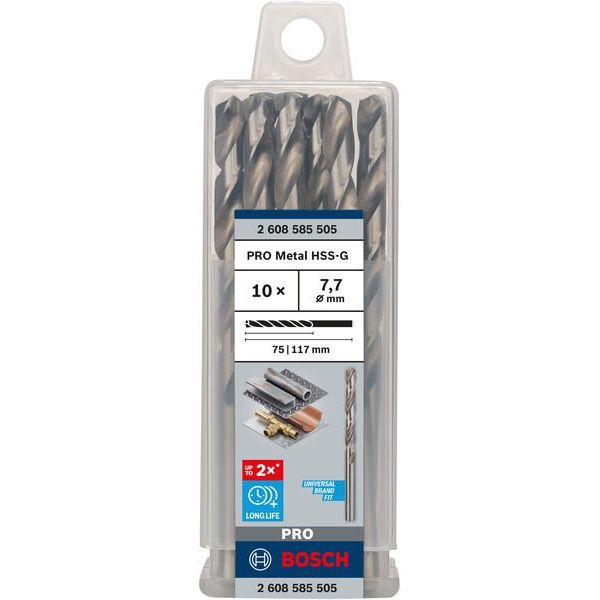 Bosch - Bohrer PRO Metal HSS-G 2608585505 Spiralbohrer 7,7 x