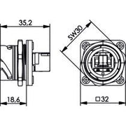 Telegärtner - Modularer Steckverbinder STX V1 Flanschset 100007417 RJ45 Kupplung Cat.6