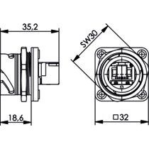 Telegärtner - Modularer Steckverbinder STX V1 Flanschset 100007417 RJ45 Kupplung Cat.6