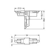 WAGO - Kompaktverteiler für steckbare Gebäudeinstallation T-Verteiler 2-polig 890-1701 Kod. B,grau − 25 Stück