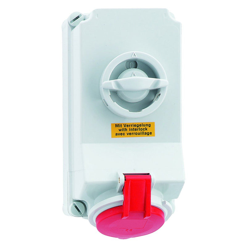 Bals Elektrotech - CEE-Steckdose abschaltbar, abgesichert (IEC 60309) Wandsteckdose GT abschaltb 16039 16A 5p 400V 6h IP44