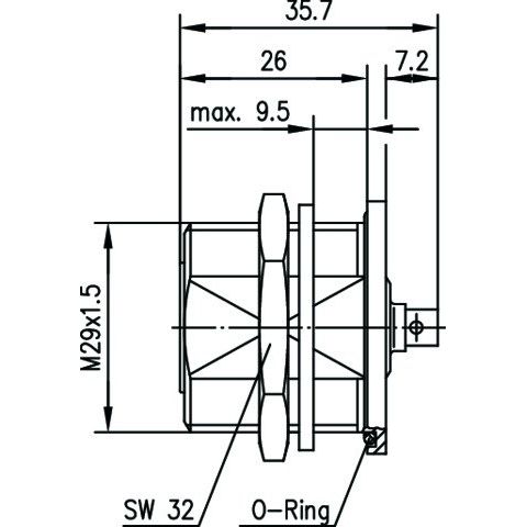 Telegärtner - Koax-Steckverbinder 7-16-KabelEinbaubuchse 100024450 50Ohm G10(UT141)