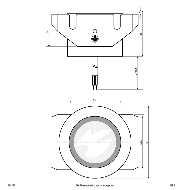 EVN Lichttechnik - Bodeneinbauleuchte Power-LED-Einbauleuchte P68 132 350mA 3W warmweiß