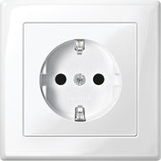 Merten - Steckdose SCHUKO-Steckdose pws/gl MEG2300-1419 volle Abdeckplatte