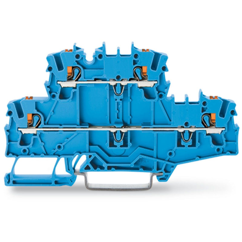 WAGO GmbH & Co. KG - Durchgangs-Reihenklemme Doppelstockklemme 2202-2704 blau − 50 Stück