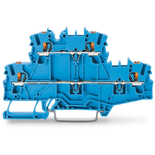 WAGO GmbH & Co. KG - Durchgangs-Reihenklemme Doppelstockklemme 2202-2704 blau − 50 Stück