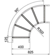 OBO Bettermann - Bogen für Kabelleiter Bogen LB 90 640 R3 FS 90 Grad − 1 Stück