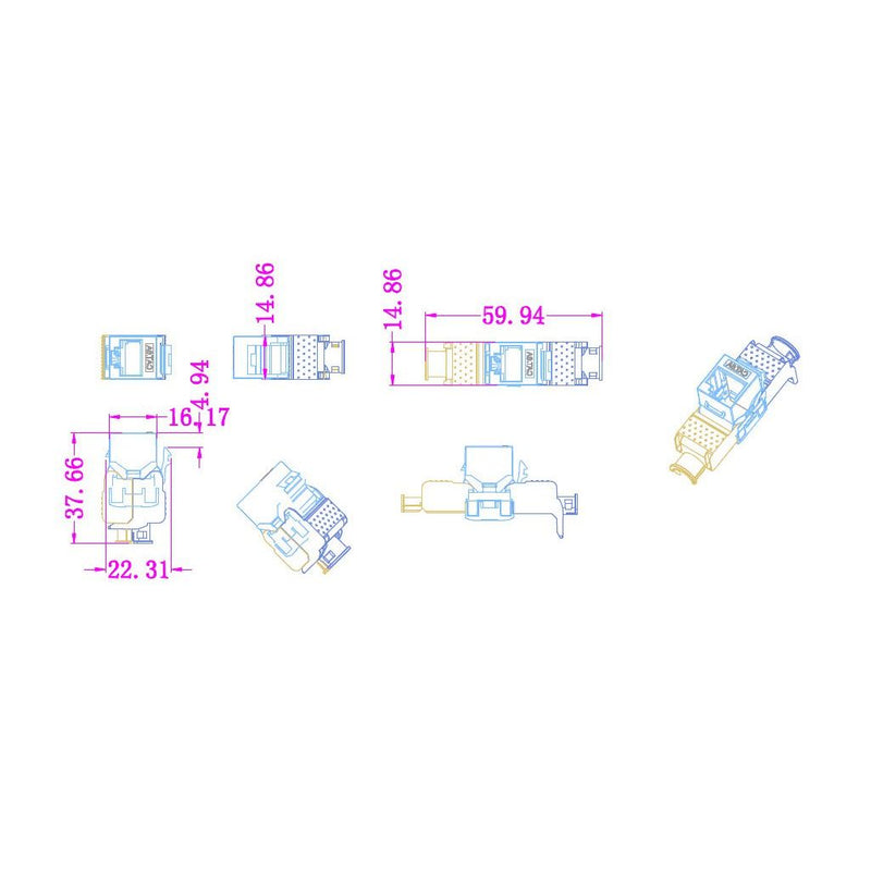 EFB-Elektronik - Modularer Steckverbinder RJ45 Buchse Cat6A Keystone E-200100 10GE Slimline