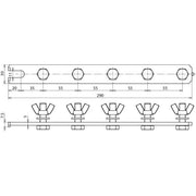 DEHN - Zubehör/Ersatzteile für Erdung und Blitzschutz Erdungssammelschiene ESS 5P M10X35 STTZN St/tZn L 290mm