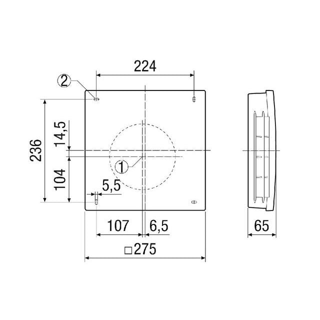 Maico - Zubehör/Ersatzteile für Ventilatoren Außenabdeckung PPB 30 AK Kunststoff, weiß