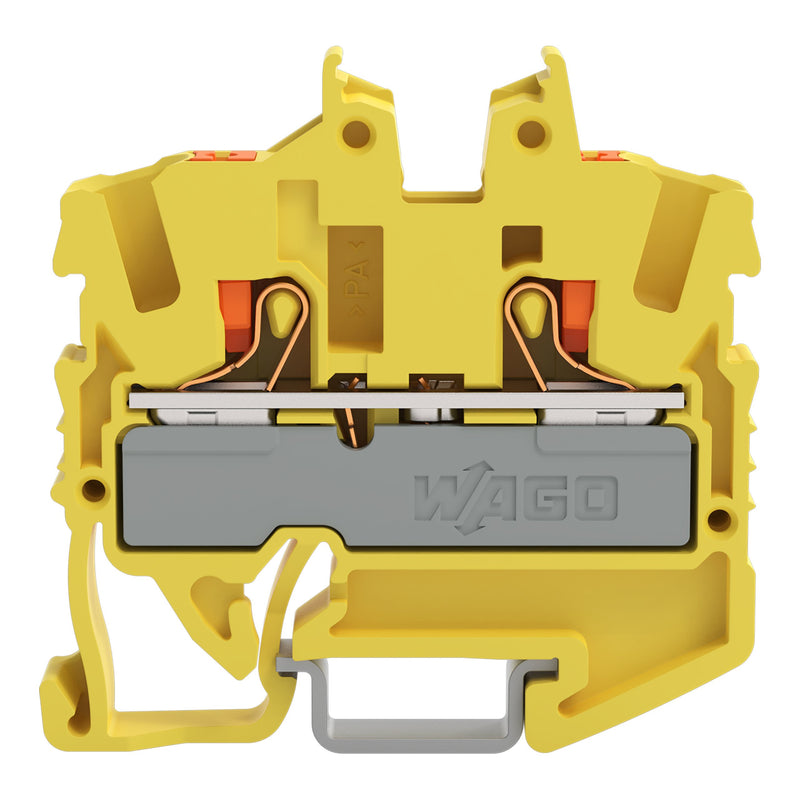 WAGO - Durchgangs-Reihenklemme 2-LeiterMini-Durchgangskl. 2252-1206 Drücker,2,5 mm²,ge − 100 Stück