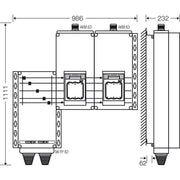 Hensel - Sicherungslasttrennschalter mit Gehäuse Verteiler 2x3xNH 1 Mi AS 9252 250A 5-pol.Sch.400A