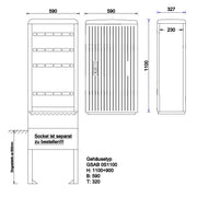 GSAB Elektrotechnik - Anschlussschrank Normkabelverteilerschrank 0S1100K 1100x590x320mm