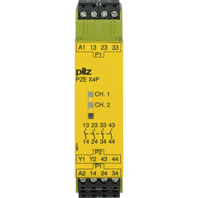 Pilz - Gerät zur Überwachung von sicherheitsgerichteten Stromkreisen Kontakterweiterungsblock PZE X4P #777585 24VDC 4n/o
