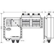Hensel - Sicherungskasten Verteiler 4x3xNH 00 Mi AS 9144 S 125A 5-pol.Sch.250A