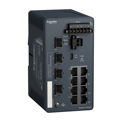 Schneider Electric - Netzwerk Switch Modicon Managed Switch MCSESM123F2LG0 8 Ports Kupfer