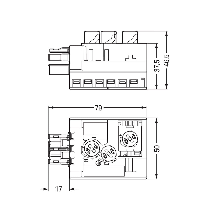 WAGO - Flachleitungsadapter für steckbare Gebäudeinstallation Abgriffmodul 772-263 schwarz − 10 Stück