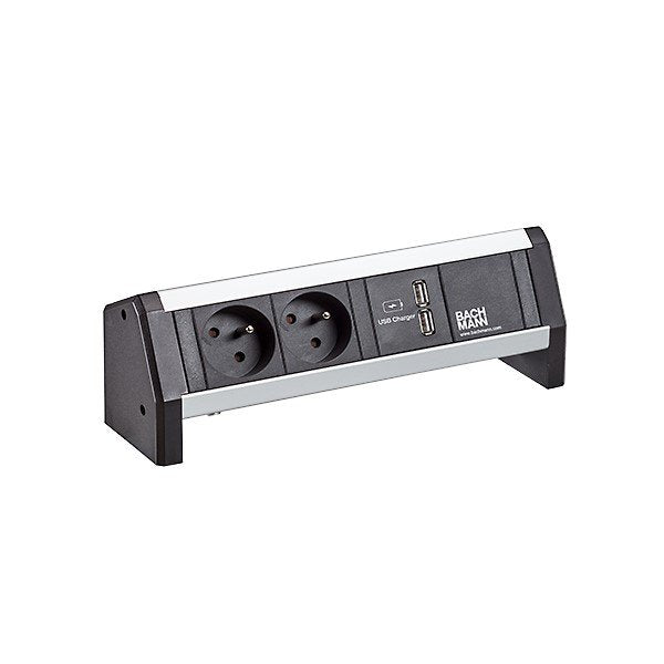 Bachmann - Mehrfachsteckdose Steckdosenleiste 902.068 DESK 2xUTE 1xUSB