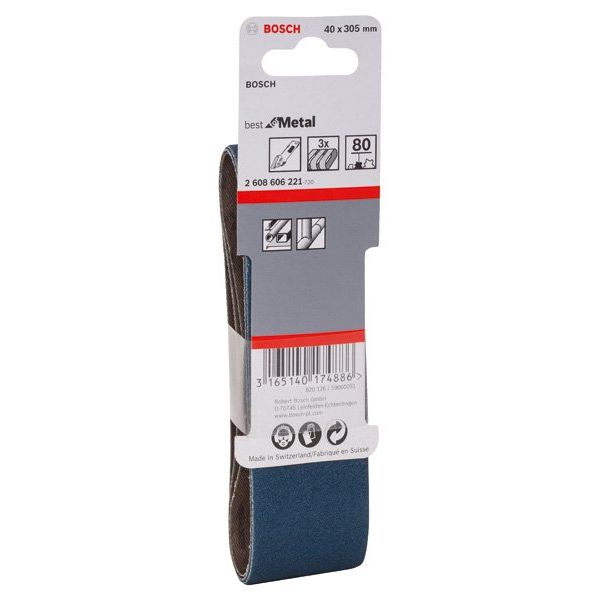 Bosch - Schleifpapier/Schleifvlies Schleifband-Set X450, 2608606221 Expert for Metal