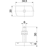 OBO Bettermann - Hammerkopfschraube MS41HB M6x30 A4 M6x30mm − 50 Stück