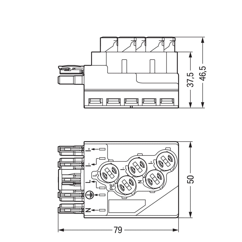 WAGO - Flachleitungsadapter für steckbare Gebäudeinstallation Abgriffmodul 772-278/080-000 − 10 Stück
