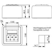 Telegärtner - Kommunikationsanschlussdose Kupfer Modulaufnahme 100021385 80x80, 3-fach AP