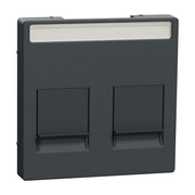 Merten - Einsatz/Abdeckung für Kommunikationstechnik Zentralplatte 2f.anth MEG4564-0414 f.Mod.Jack Schr.feld