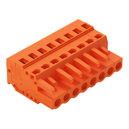 WAGO - Kabelsteckverbinder für Leiterplattensteckverbinder 1-Leiter-Federleiste 231-308/102-000 CAGECLAMP,2,5mm²,or − 50 Stück